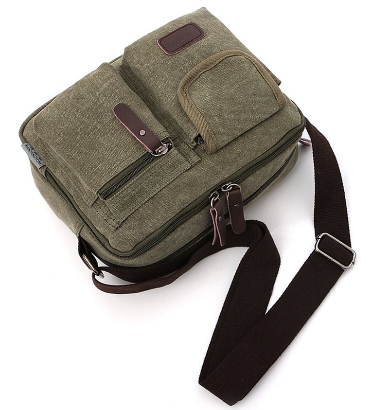 Collsants Small Vintage Canvas Crossbody Purse Travel Shoulder Bags Messenger Satchel Bag - Image 3